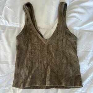 Urban outfitters green tank crop